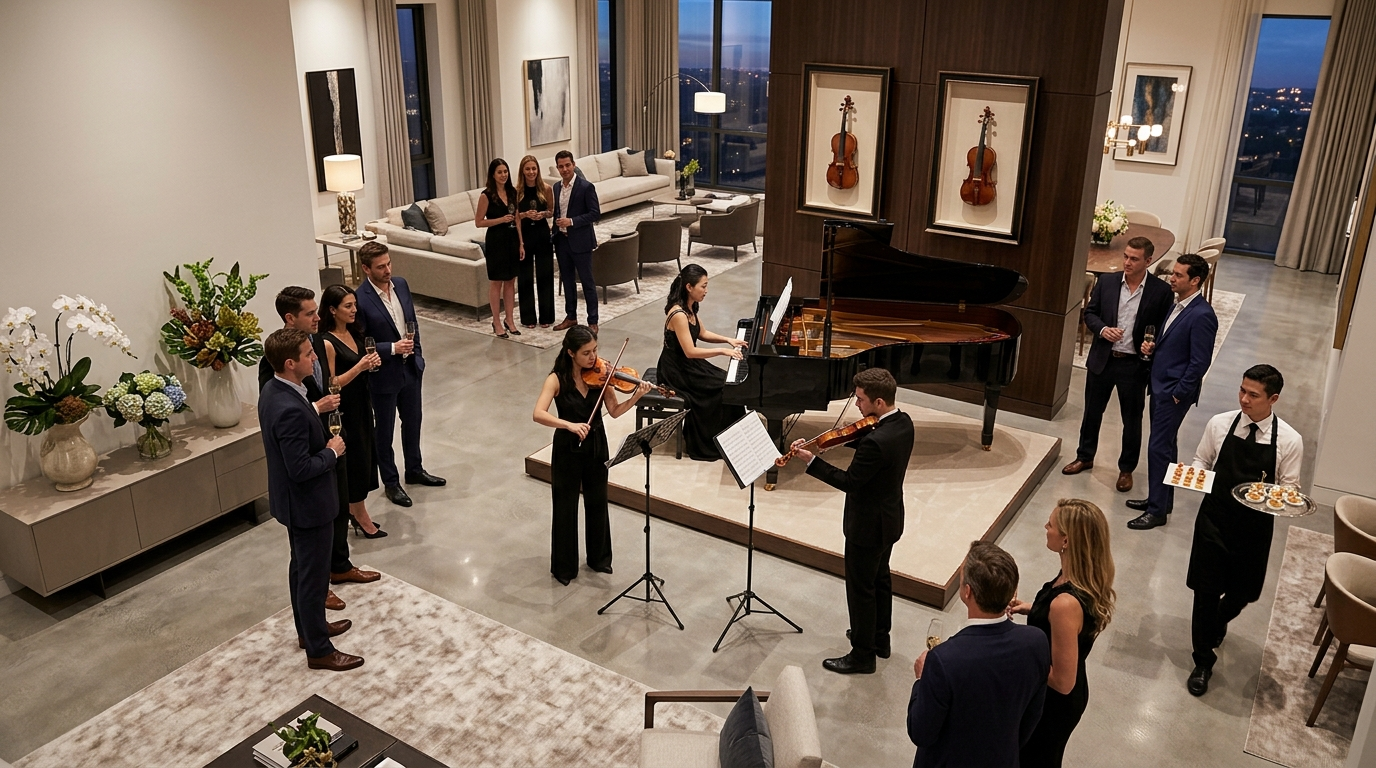 A RESONA salon event featuring chamber music.