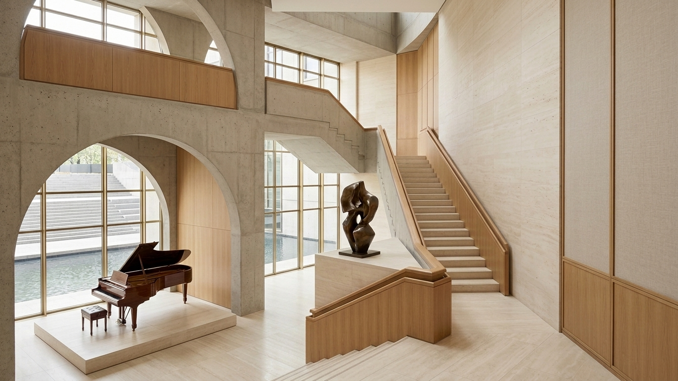 A private collection featuring a grand piano in The Hamptons.